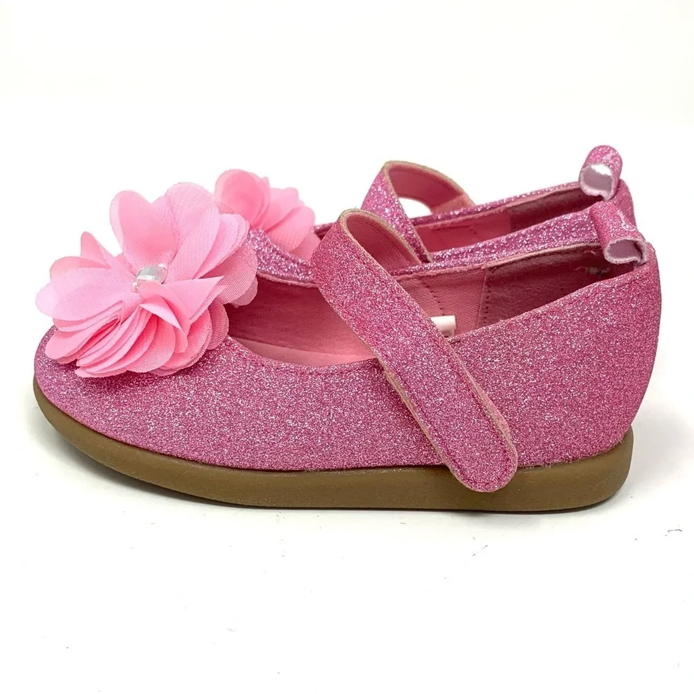 Koala Baby All Pink Glitter Mary Jane Casual Dressy Flat Shoes Girls Size 6